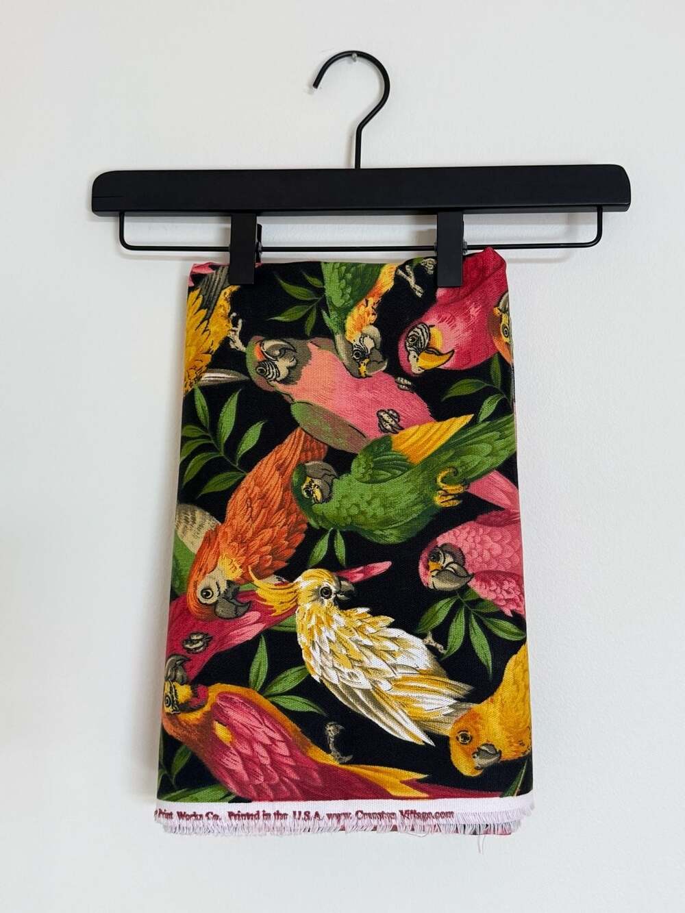 Vintage Tropical Parrot Upholstery Fabric 2.7 yards birds colorful